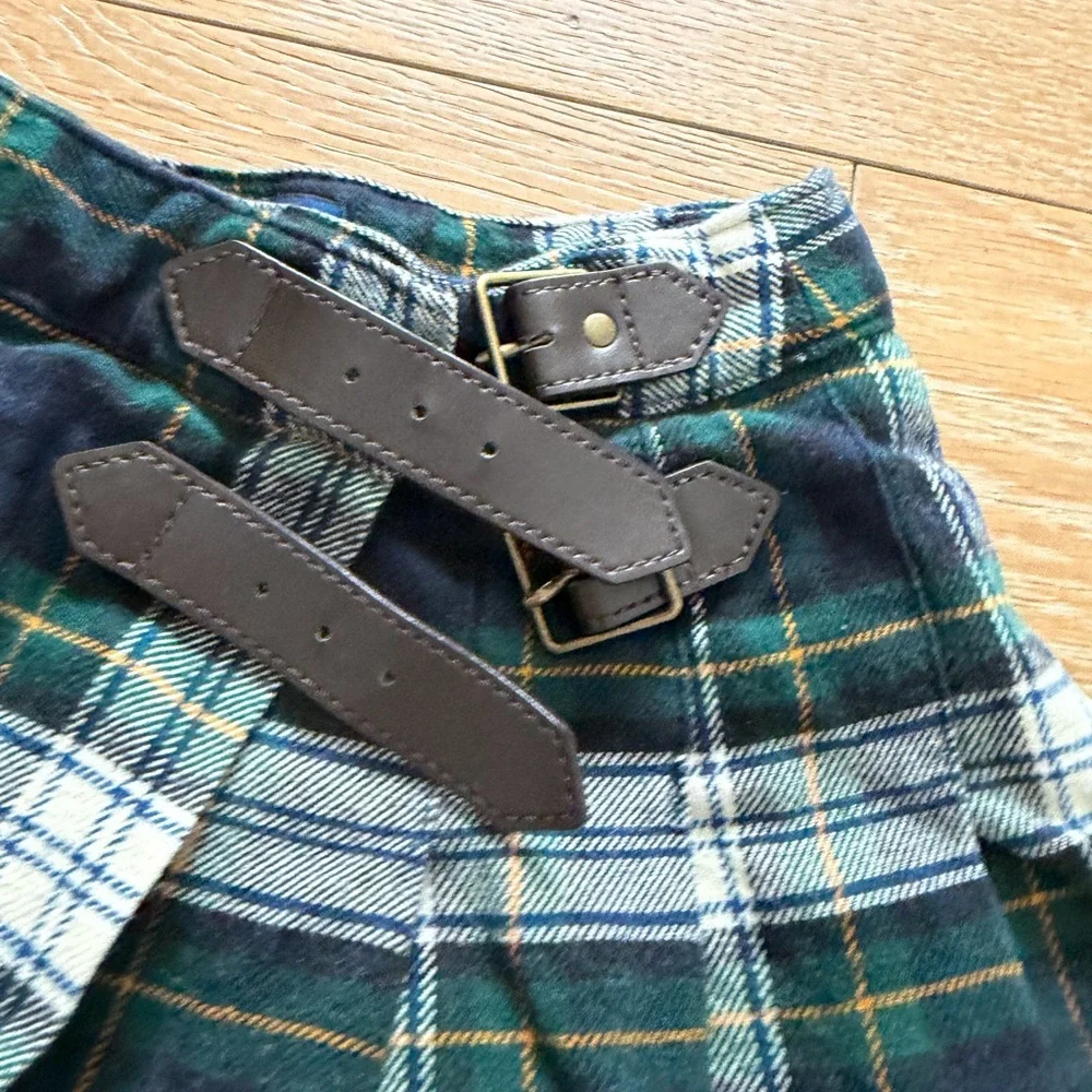 Ralph Lauren • Plaid Pleated Cotton Twill Skirt